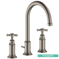 Hansgrohe - Hansgrohe Axor Montreux 3 Delikli Lavabo Bataryası, Sifon Kumandalı, Paslanmaz Çelik