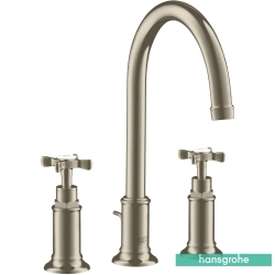 Hansgrohe - Hansgrohe Axor Montreux 3 Delikli Lavabo Bataryası, Sifon Kumandalı, Mat Nikel