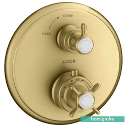 Hansgrohe - Hansgrohe Axor Montreux Ankastre Termostatik Duş Bataryası, Mat Altın (Sıva Üstü Grubu)