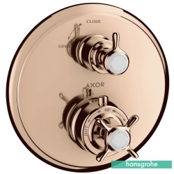 Hansgrohe - Hansgrohe Axor Montreux Ankastre Termostatik Duş Bataryası, Parlak Kırmızı Altın (Sıva Üstü Grubu)