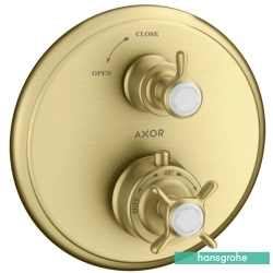 Hansgrohe - Hansgrohe Axor Montreux Ankastre Termostatik Duş Bataryası, Mat Pirinç (Sıva Üstü Grubu)