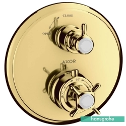 Hansgrohe - Hansgrohe Axor Montreux Ankastre Termostatik Duş Bataryası, Parlak Altın (Sıva Üstü Grubu)