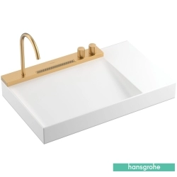 Hansgrohe - Hansgrohe Avalegra AquaUnit 780/475 Entegre Batarya Banklı Etajerli Lavabo, 78 cm (Mat Bronz Entegre Lavabo Bataryası ve Duş Spreyi Dahil)