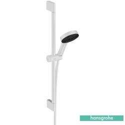 Hansgrohe - Hansgrohe Pulsify Select S 105 Sürgülü Duş Seti (3 Akışlı) EcoSmart Özellikli, Satin Beyaz