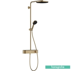 Hansgrohe - Hansgrohe Pulsify S 260 Termostatik Duş Bataryalı Duş Kolonu, Mat Bronz (Yuvarlak Tepe Duşlu)
