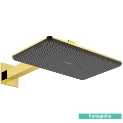 Hansgrohe - Hansgrohe Raindance Alive Q 210 2 Jet Dikdörtgen Tepe Duşu, EcoSmart Özellikli, Parlak Altın (Duvardan Dirsek Dahil)