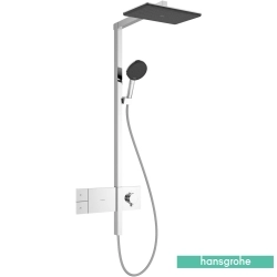 Hansgrohe - Hansgrohe Raindance Alive Q 210 1 Jet Termostatik Banyo Bataryalı Duş Kolonu, EcoSmart Özellikli (Dikdörtgen Tepe Duşlu)