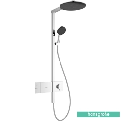 Hansgrohe - Hansgrohe Raindance Alive S 300 1 Jet Termostatik Banyo Bataryalı Duş Kolonu, EcoSmart Özellikli (Yuvarlak Tepe Duşlu)