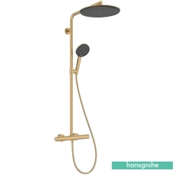Hansgrohe - Hansgrohe Raindance Alive S Pro 300 1 Jet Termostatik Duş Bataryalı Duş Kolonu, EcoSmart Özellikli, Mat Bronz (Yuvarlak Tepe Duşlu)