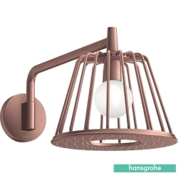 Hansgrohe - Hansgrohe Axor Showers/Front Axor 240 2jet Tepe Duşu Duş Dirseği Dahil, Mat Kırmızı Altın