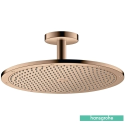 Hansgrohe - Hansgrohe Axor ShowerSolutions 350 1 Jet Yuvarlak Tepe Duşu, Parlak Kırmızı Altın (Tavandan Dirsek Dahil)
