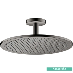 Hansgrohe - Hansgrohe Axor ShowerSolutions 350 1 Jet Yuvarlak Tepe Duşu, Parlak Siyah Krom (Tavandan Dirsek Dahil)