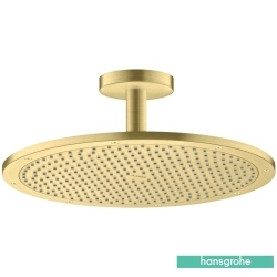 Hansgrohe - Hansgrohe Axor ShowerSolutions 350 1 Jet Yuvarlak Tepe Duşu, Mat Pirinç (Tavandan Dirsek Dahil)