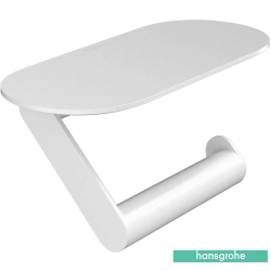 Hansgrohe - Hansgrohe WallStoris Tuvalet Kağıtlığı Kapaksız, Satin Beyaz (Raflı)