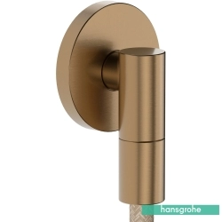 Hansgrohe - Hansgrohe FixFit Fine S Gönye Çıkış Dirseği-Çek Valfli, Mat Bronz (Round)