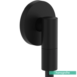 Hansgrohe - Hansgrohe FixFit Fine S Gönye Çıkış Dirseği-Çek Valfli, Satin Siyah (Round)