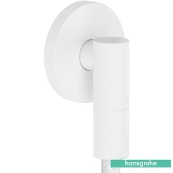 Hansgrohe - Hansgrohe FixFit Fine S Gönye Çıkış Dirseği-Çek Valfli, Satin Beyaz (Round)