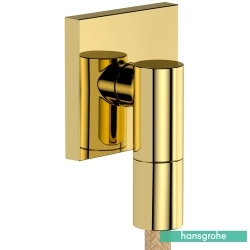 Hansgrohe - Hansgrohe FixFit Fine E Gönye Çıkış Dirseği-Çek Valfli, Parlak Altın (Square)