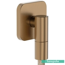 Hansgrohe - Hansgrohe FixFit Fine Q Gönye Çıkış Dirseği-Çek Valfli, Mat Bronz (SoftSquare)