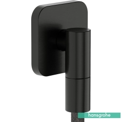 Hansgrohe - Hansgrohe FixFit Fine Q Gönye Çıkış Dirseği-Çek Valfli, Mat Siyah Krom (SoftSquare)
