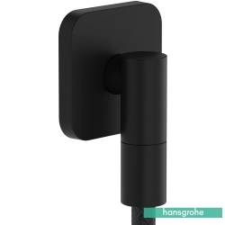Hansgrohe - Hansgrohe FixFit Fine Q Gönye Çıkış Dirseği-Çek Valfli, Satin Siyah (SoftSquare)