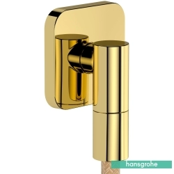 Hansgrohe - Hansgrohe FixFit Fine Q Gönye Çıkış Dirseği-Çek Valfli, Parlak Altın (SoftSquare)