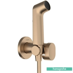 Hansgrohe - Hansgrohe Bidette Taharet Spreyi 28 1 Jet Duvardan Askılı Set, Mat Bronz (EcoSmart, Tek Su Girişli, Round)