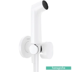 Hansgrohe - Hansgrohe Bidette Taharet Spreyi 28 1 Jet Duvardan Askılı Set, Satin Beyaz (EcoSmart, Tek Su Girişli, Round)