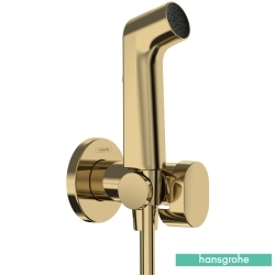 Hansgrohe - Hansgrohe Bidette Taharet Spreyi 28 1 Jet Duvardan Askılı Set, Parlak Altın (EcoSmart, Tek Su Girişli, Round)