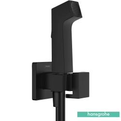 Hansgrohe - Hansgrohe Bidette Taharet Spreyi 28 1 Jet Duvardan Askılı Set, Satin Siyah (EcoSmart, Tek Su Girişli, SoftSquare)