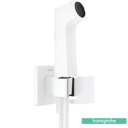 Hansgrohe - Hansgrohe Bidette Taharet Spreyi 28 1 Jet Duvardan Askılı Set, Satin Beyaz (EcoSmart, Tek Su Girişli, SoftSquare)