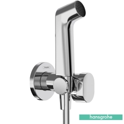 Hansgrohe - Hansgrohe Bidette Taharet Spreyi 28 1 Jet Duvardan Askılı Sıva Üstü Set (EcoSmart, Çift Su Girişli, Round)