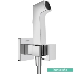 Hansgrohe - Hansgrohe Bidette Taharet Spreyi 28 1 Jet Duvardan Askılı Sıva Üstü Set (EcoSmart, Çift Su Girişli, Square)