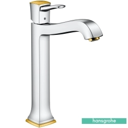 Hansgrohe - Hansgrohe Metropol Classic Tezgah Üstü Lavabo Bataryası, Sifon Kumandalı, Krom/Altın