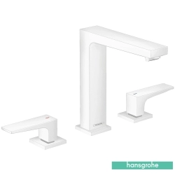 Hansgrohe - Hansgrohe Metropol 3 Delikli Lavabo Bataryası, Sifon Kumandalı (Yüksek), Satin Beyaz