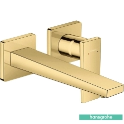 Hansgrohe - Hansgrohe Metropol Duvardan Ankastre Lavabo Bataryası, Parlak Altın