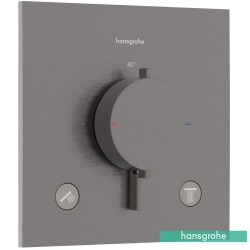 Hansgrohe - Hansgrohe Ecostat Comfort E Ankastre Termostatik Banyo Bataryası, 2 Yollu, Mat Siyah Krom