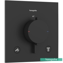 Hansgrohe - Hansgrohe Ecostat Comfort E Ankastre Termostatik Banyo Bataryası, 2 Yollu, Satin Siyah