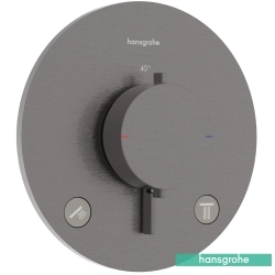 Hansgrohe - Hansgrohe Ecostat Comfort S Ankastre Termostatik Banyo Bataryası, 2 Yollu, Mat Siyah Krom