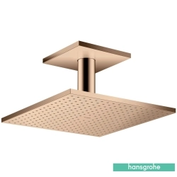 Hansgrohe - Hansgrohe Axor ShowerSolutions 300/300 1 Jet Kare Tepe Duşu, Parlak Kırmızı Altın (Tavandan Dirsek Dahil)