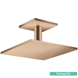 Hansgrohe - Hansgrohe Axor ShowerSolutions 300/300 1 Jet Kare Tepe Duşu, Mat Kırmızı Altın (Tavandan Dirsek Dahil)