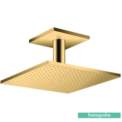 Hansgrohe - Hansgrohe Axor ShowerSolutions 300/300 1 Jet Kare Tepe Duşu, Parlak Altın (Tavandan Dirsek Dahil)