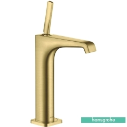 Hansgrohe - Hansgrohe Axor Citterio E 190 Yüksek Lavabo Bataryası, Sifon Kumandalı, Mat Pirinç (EcoSmart)
