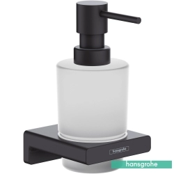 Hansgrohe - Hansgrohe AddStoris Sıvı Sabunluk, Cam Hazne, Duvara Monte, Satin Siyah