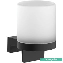 Hansgrohe - Hansgrohe AddStoris S Sıvı Sabunluk, Cam Hazne, Duvara Monte, Satin Siyah