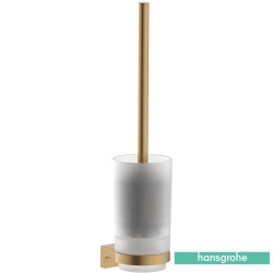 Hansgrohe - Hansgrohe AddStoris S Tuvalet Fırçası, Duvara Monte, Cam Hazneli, Mat Bronz