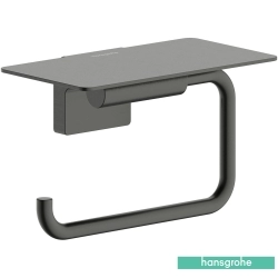 Hansgrohe - Hansgrohe AddStoris S Raflı Tuvalet Kağıtlığı Kapaksız, Mat Siyah Krom