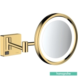 Hansgrohe - Hansgrohe AddStoris Makyaj Aynası, 3x Büyüteçli (Ledli), Parlak Altın