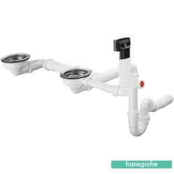 Hansgrohe - Hansgrohe D17-10 Manuel Gider ve Taşma Seti Çift Hazneli Granit Eviyelere Uygun