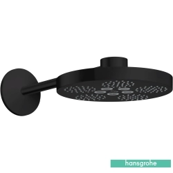 Hansgrohe - Hansgrohe Axor One Duvardan Tepe Duşu, 28 cm, Satin Siyah (Dirsek dahil)
